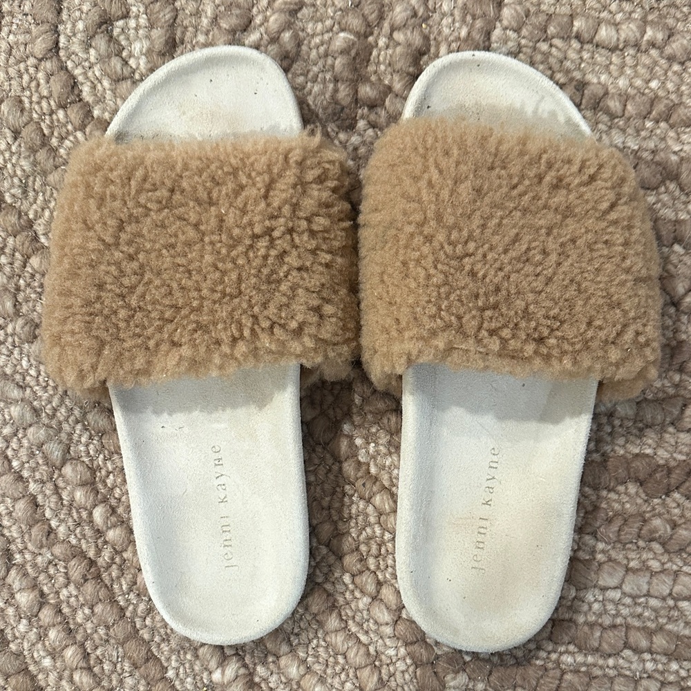 Jenni Kayne Tan Shearling Slides